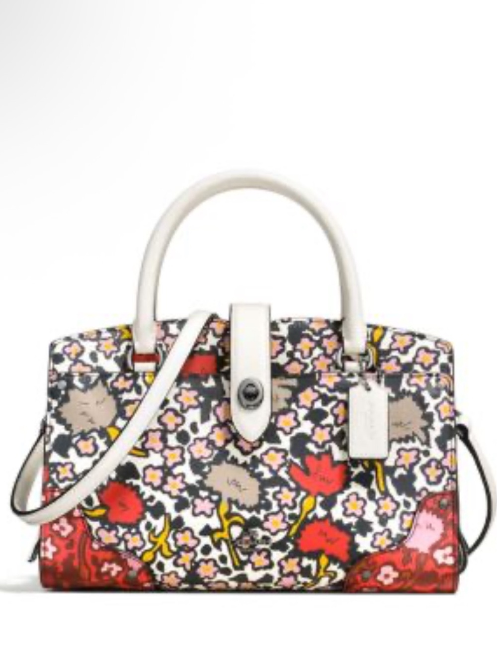 Coach Mercer Satchel 24 Small Turnlock Crossbody Bag Floral